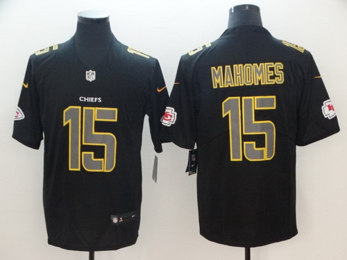 Personalized Chiefs 15 Patrick Mahomes Black Impact Rush Limited Jersey