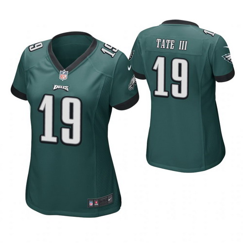Personalized Women Philadelphia Eagles #19 Golden Tate Green Game Jersey