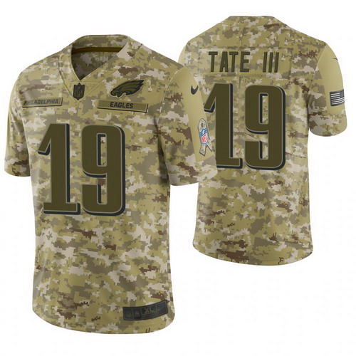 Personalized Philadelphia Eagles #19 Golden Tate Camo 2018 Salute to Service Limited Jersey