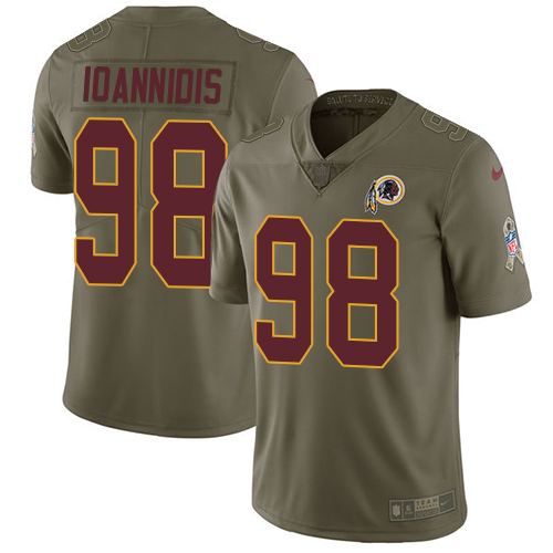 Personalized Redskins #98 Matt Ioannidis Olive Men’s Stitched NFL Limited 2017 Salute To Service Jersey