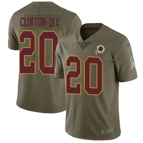 Personalized Redskins #20 Ha Ha Clinton-Dix Olive Men’s Stitched NFL Limited 2017 Salute To Service Jersey