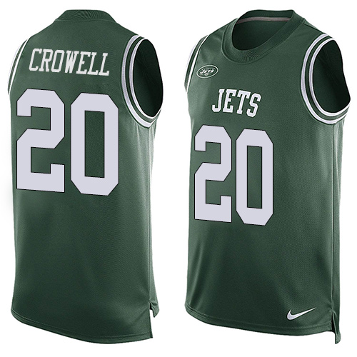 Personalized Jets #20 Isaiah Crowell Green Team Color Men’s Stitched NFL Limited Tank Top Jersey