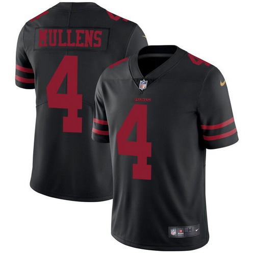 Personalized 49ers #4 Nick Mullens Black Alternate Men’s Stitched NFL Untouchable Limited Jersey