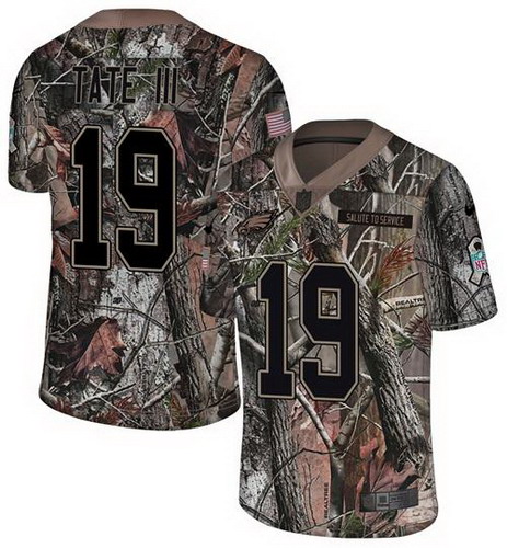 Personalized Eagles #19 Golden Tate III Camo Men’s Stitched NFL Limited Rush Realtree Jersey