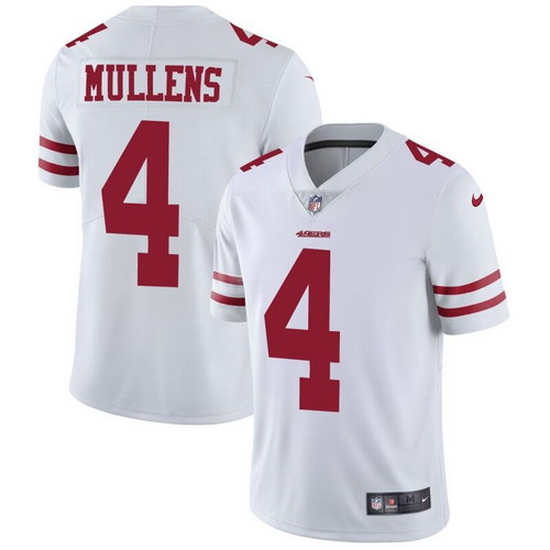 Personalized 49ers #4 Nick Mullens White Men’s Stitched NFL Untouchable Limited Jersey