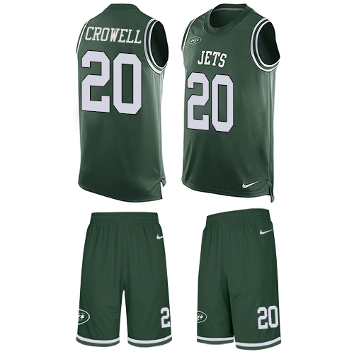 Personalized Jets #20 Isaiah Crowell Green Team Color Men’s Stitched NFL Limited Tank Top Suit Jersey