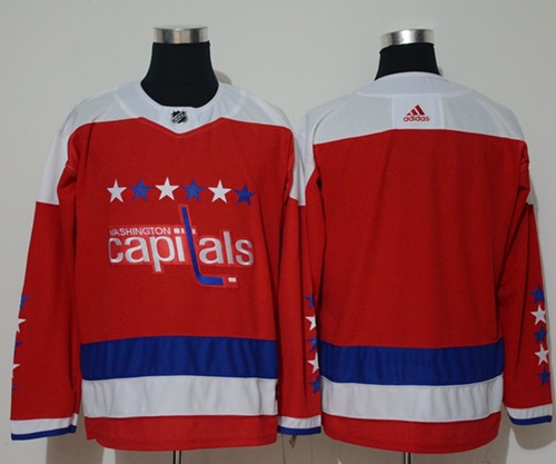 Personalized Capitals Blank Red Alternate Authentic Stitched NHL Jersey