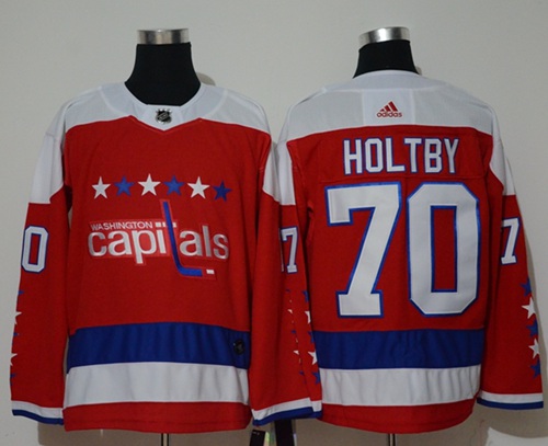 Personalized Capitals #70 Braden Holtby Red Alternate Authentic Stitched NHL Jersey