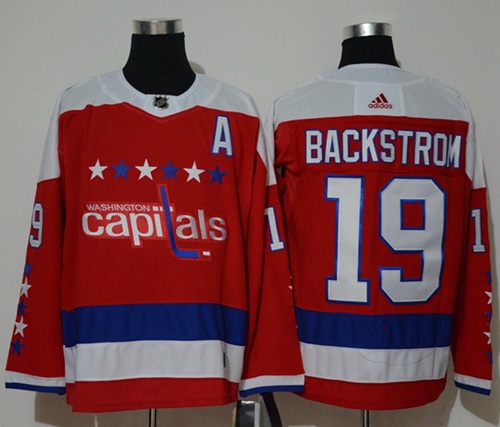 Personalized Capitals #19 Nicklas Backstrom Red Alternate Authentic Stitched NHL Jersey