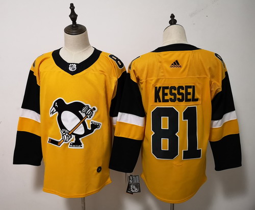 Personalized Penguins #81 Phil Kessel Yellow Alternate Stitched NHL Jersey