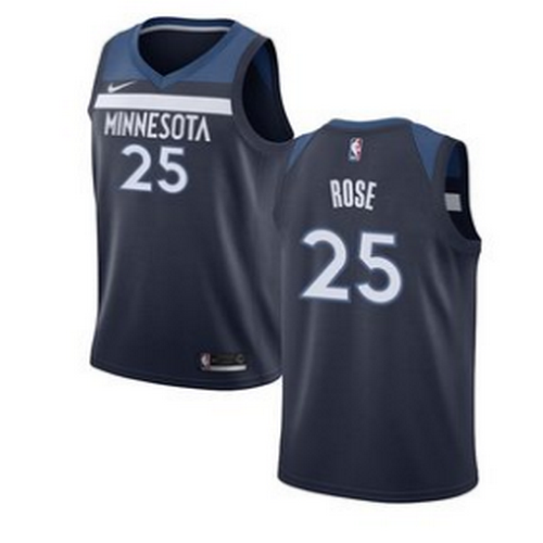 Personalized Timberwolves 25 Derrick Rose Navy Swingman Jersey
