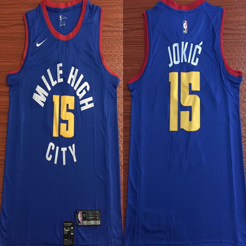 Personalized Nuggets 15 Nikola Jokic Blue Swingman Jersey