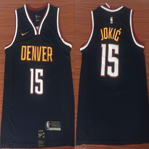 Personalized Nuggets 15 Nikola Jokic Navy Swingman Jersey