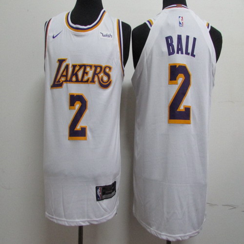 Personalized Lakers 2 Lonzo Ball White 2018-19 Authentic Jersey