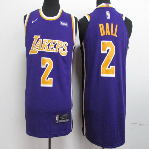 Personalized Lakers 2 Lonzo Ball Purple 2018-19 Authentic Jersey