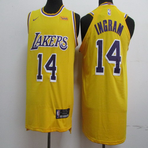 Personalized Lakers 14 Brandon Ingram Gold 2018-19 Authentic Jersey