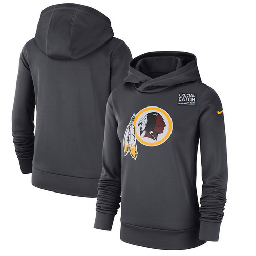 Personalized Washington Redskins Anthracite Women’s Crucial Catch Performance Hoodie