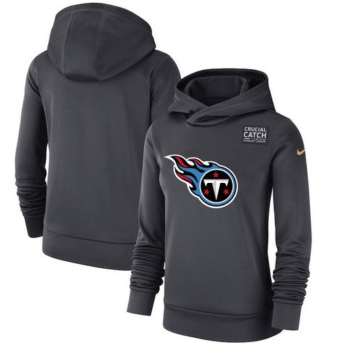 Personalized Tennessee Titans Anthracite Women’s Crucial Catch Performance Hoodie