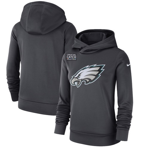 Personalized Philadelphia Eagles Anthracite Women’s Crucial Catch Performance Hoodie