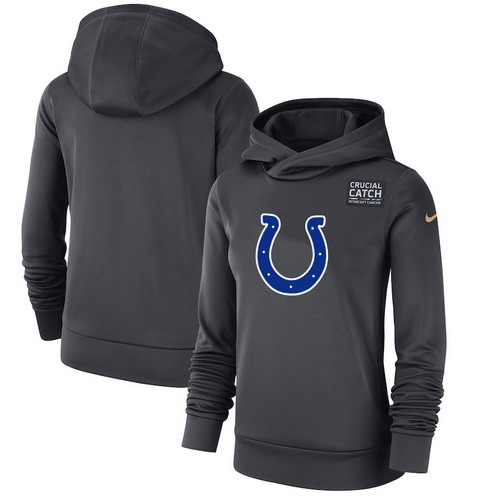 Personalized Indianapolis Colts Anthracite Women’s Crucial Catch Performance Hoodie