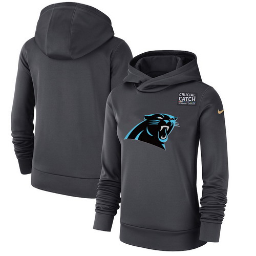 Personalized Carolina Panthers Anthracite Women’s Crucial Catch Performance Hoodie