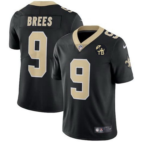 Personalized Youth Saints 9 Drew Brees Black Youth W Tom Benson Patch Untouchable Limited Jersey