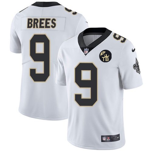Personalized Saints 9 Drew Brees White W Tom Benson Patch Untouchable Limited Jersey