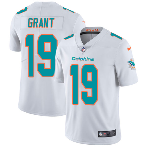 Personalized Dolphins #19 Jakeem Grant White Men’s Stitched NFL Untouchable Limited Jersey