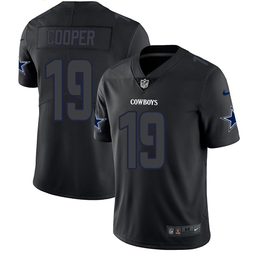 Personalized Cowboys #19 Amari Cooper Black Men’s Stitched NFL Limited Rush Impact Jersey