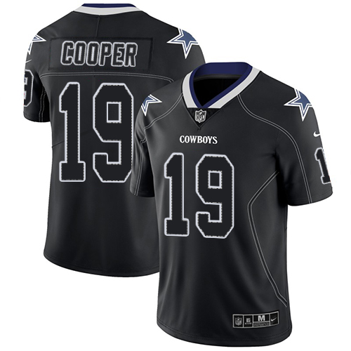 Personalized Cowboys #19 Amari Cooper Lights Out Black Men’s Stitched NFL Limited Rush Jersey