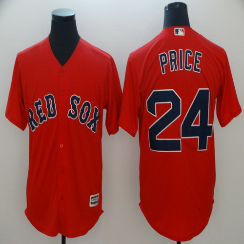 Personalized Red Sox 24 David Price Red Cool Base Jersey