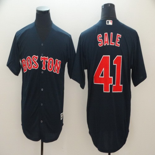 Personalized Red Sox 41 Chris Sale Navy Cool Base Jersey