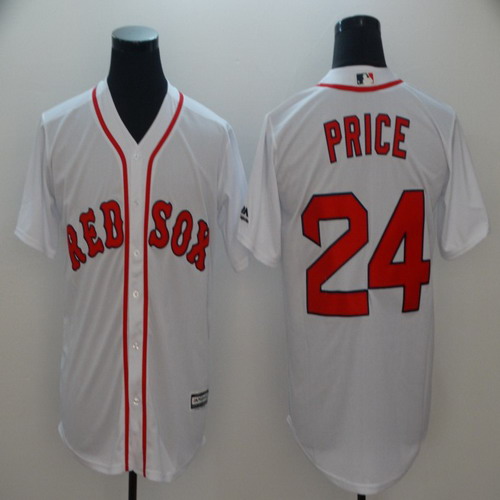 Personalized Red Sox 24 David Price White Cool Base Jersey