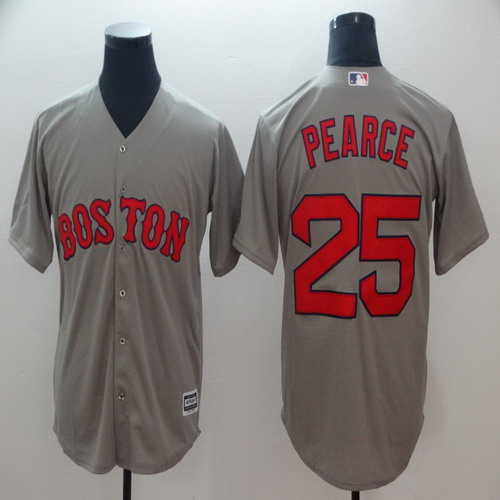 Personalized Red Sox 25 Steve Pearce Gray Cool Base Jersey