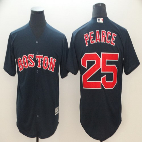Personalized Red Sox 25 Steve Pearce Navy Cool Base Jersey