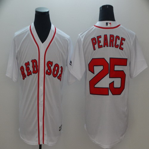 Personalized Red Sox 25 Steve Pearce White Cool Base Jersey