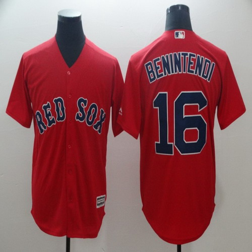 Personalized Red Sox 16 Andrew Benintendi Red Cool Base Jersey