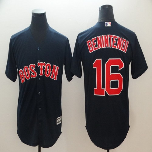 Personalized Red Sox 16 Andrew Benintendi Navy Cool Base Jersey