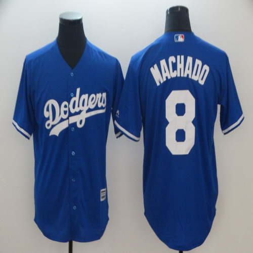 Personalized Dodgers 8 Manny Machado Royal Cool Base Jersey