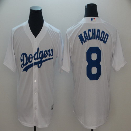 Personalized Dodgers 8 Manny Machado White Cool Base Jersey