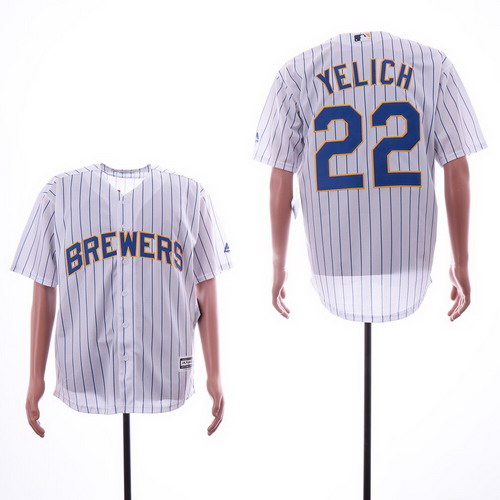 Personalized Brewers 22 Christian Yelich White Cool Base Jersey