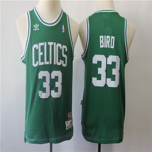 Personalized Youth Celtics 33 Larry Bird Green Youth Hardwood Classics Jersey