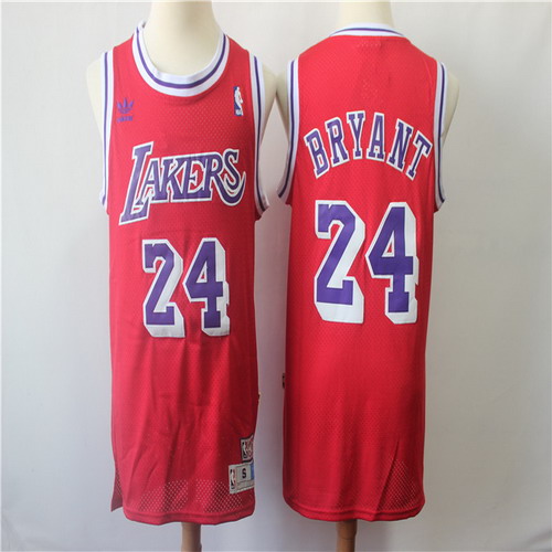 Personalized Lakers 24 Kobe Bryant Red Hardwood Classics Jersey