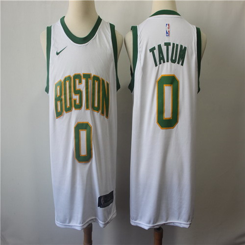Personalized Celtics 0 Jayson Tatum White City Edition Swingman Jersey