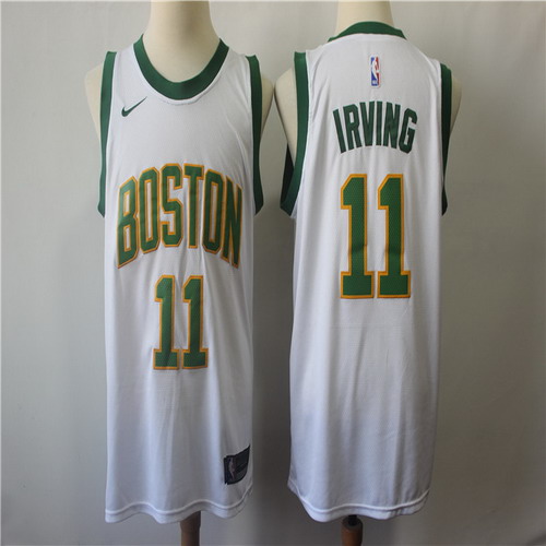 Personalized Celtics 11 Kyrie Irving White City Edition Swingman Jersey