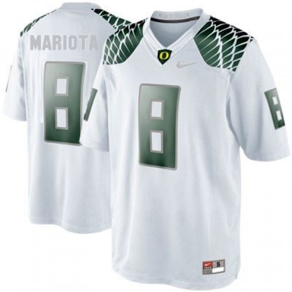 Personalized Oregon Ducks #8 Marcus Mariota Oregon Ducks- White Jersey