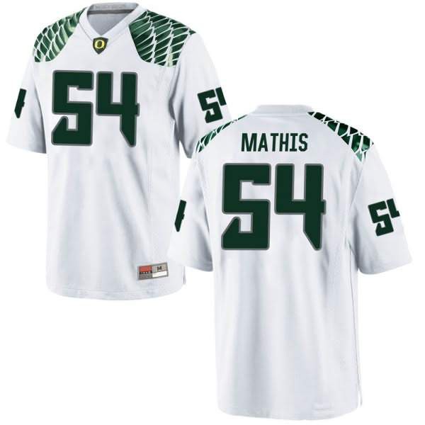 Personalized #54 Dru Mathis Oregon Ducks Men’s Football Game Embroidery Jerseys White