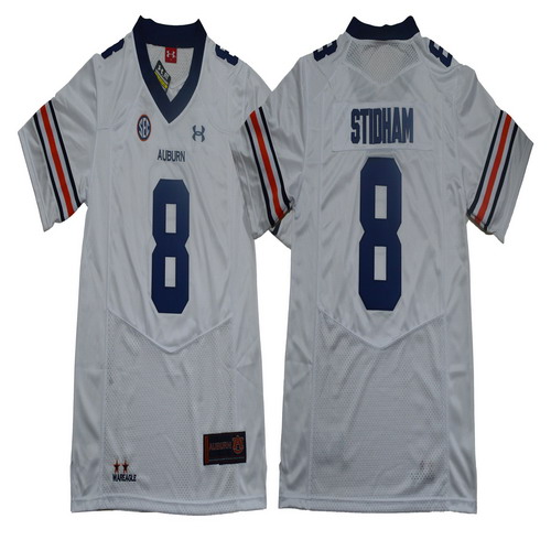 Personalized Auburn Tigers 8 Jarrett Stidham White College Football Jersey
