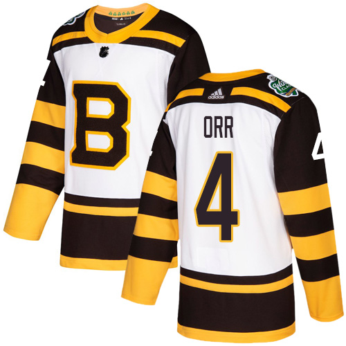 Personalized Bruins #4 Bobby Orr White Authentic 2019 Winter Classic Stitched NHL Jersey