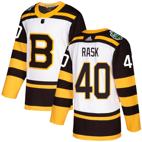 Personalized Bruins #40 Tuukka Rask White Authentic 2019 Winter Classic Stitched NHL Jersey